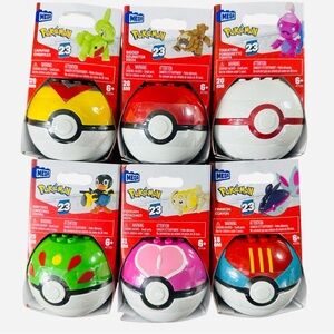 MEGA Construx Pokemon Series 23 Lot of 6 Complete Set - Tinkatink Fidough Bidoof